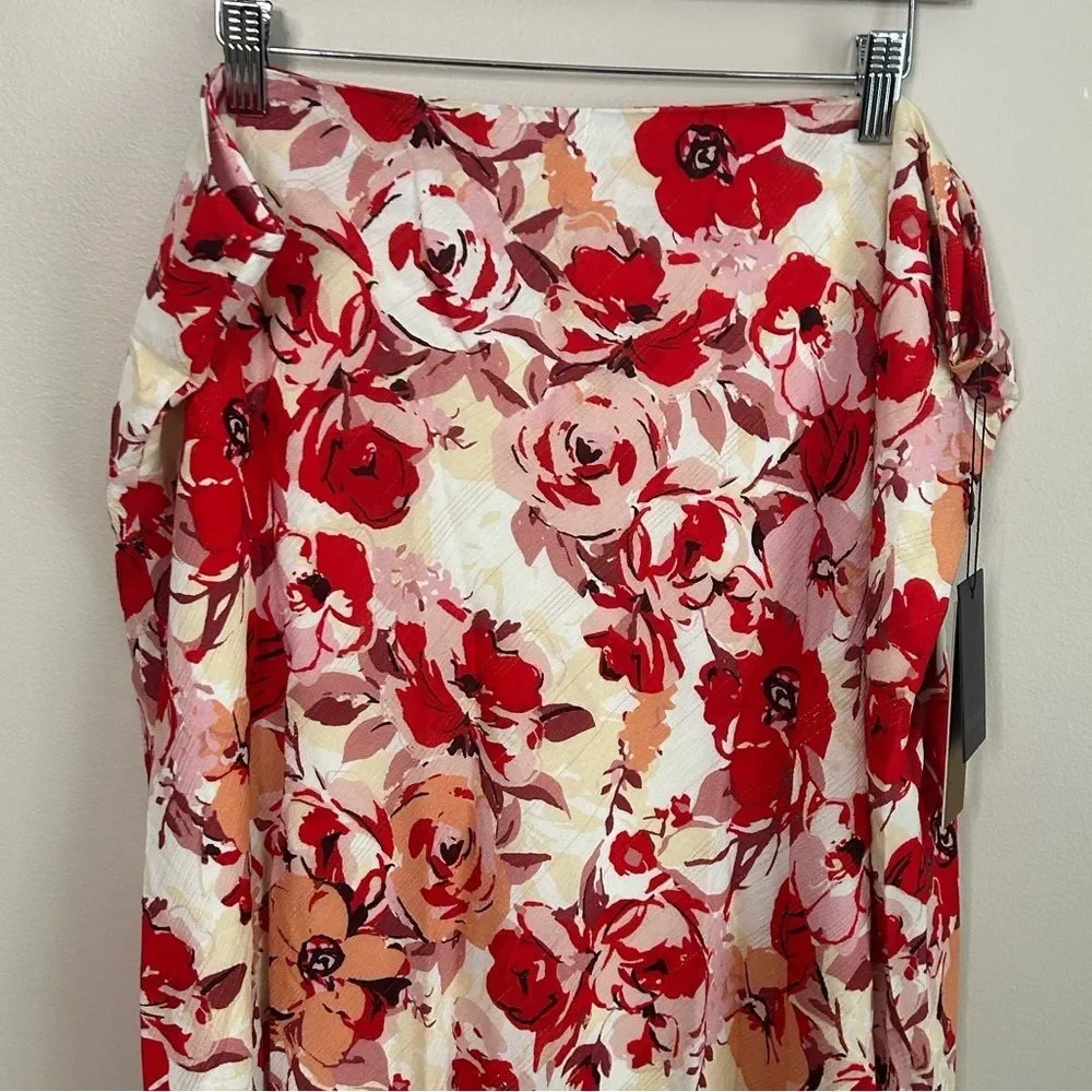Nordstrom Maree Pour Toi Floral High Low Midi Skirt Size 20
